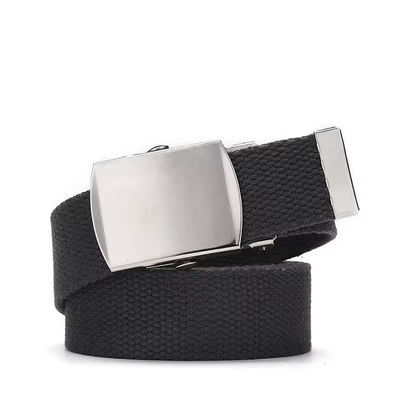 Cotton Nylon D Ring Web Belt Gold Metal Buckle Black Khaki Men'S Web Belts