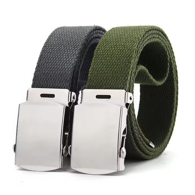 Cotton Nylon D Ring Web Belt Gold Metal Buckle Black Khaki Men'S Web Belts